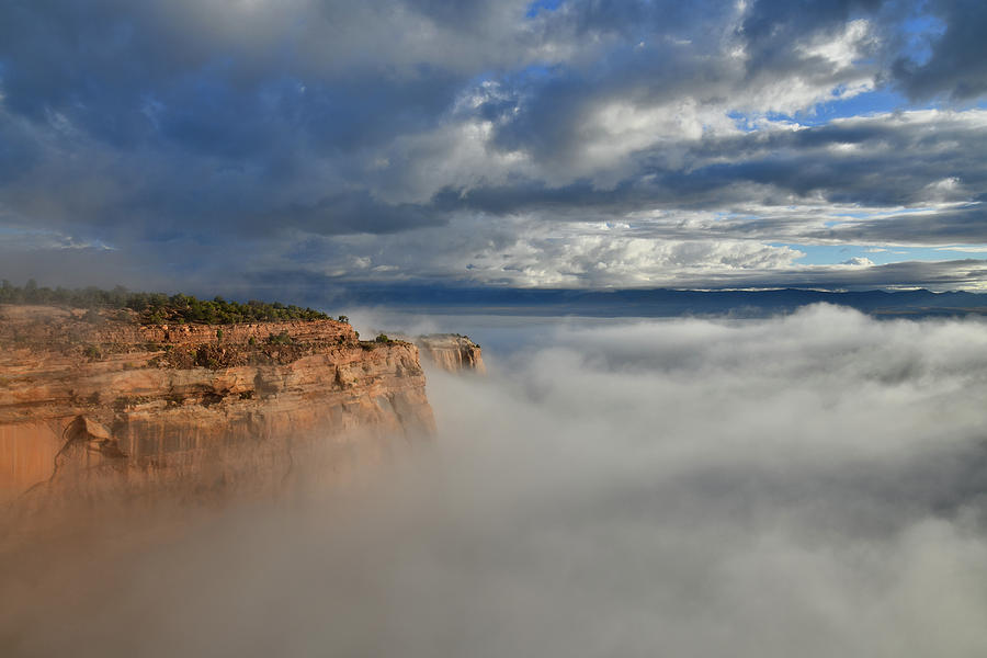Rim Rock Drive Above Fog in Fruita Canyon Photograph by Ray Mathis
