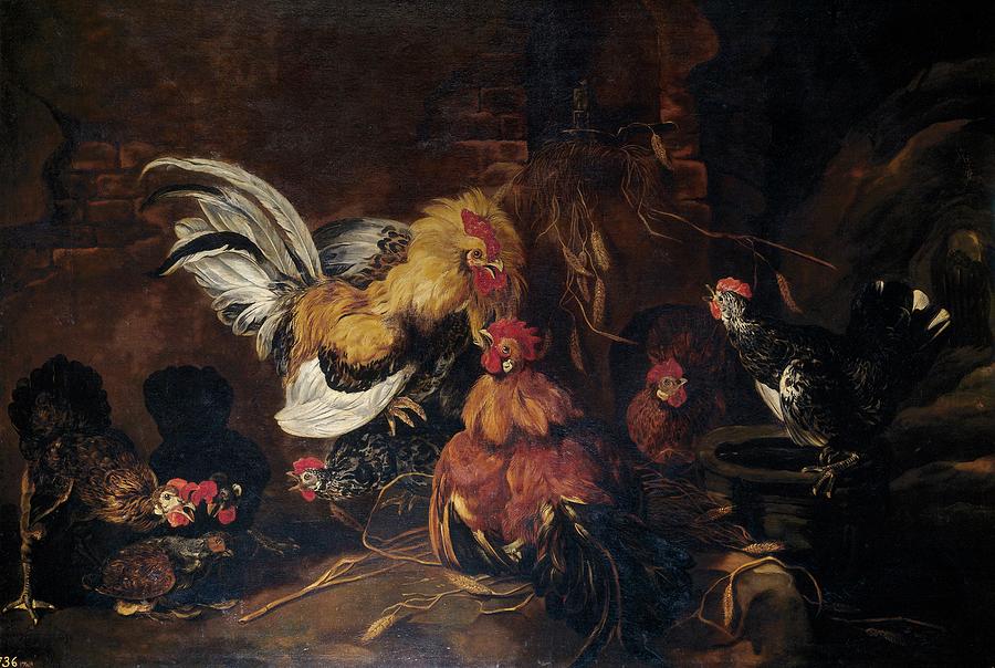 Rina de gallos, 17th century, Flemish School, Oil on canvas, 114 cm x 167 cm, P01532. Painting by Jan Fyt -1611-1661-