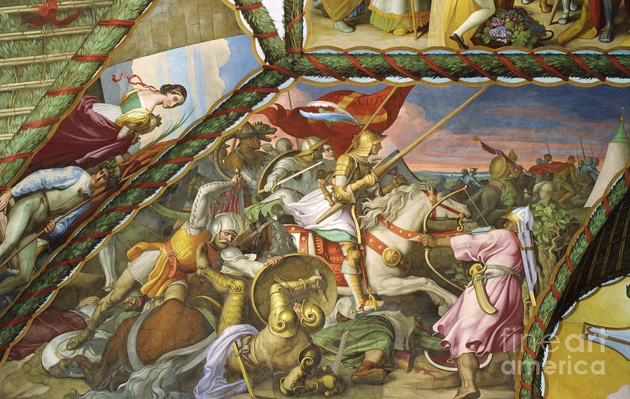 Julius Schnorr Von Carolsfeld Painting - Rinaldo In Battle by Julius Schnorr Von Carolsfeld
