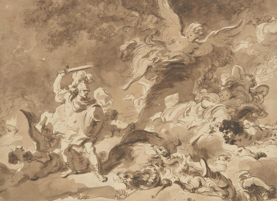 Rinaldo in the Enchanted Forest Drawing by Jean-Honore Fragonard