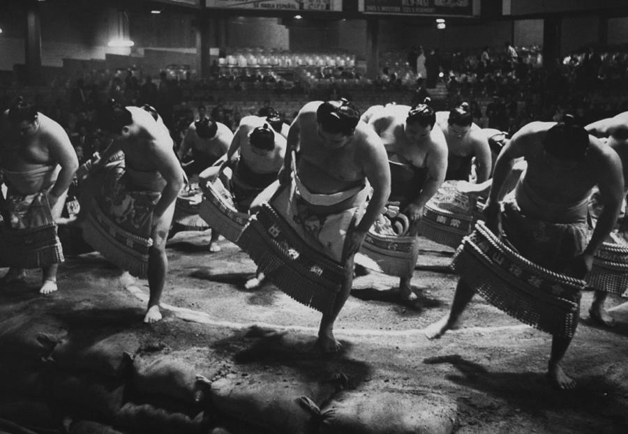 Ring Dance Performed By Sumo Wrestlers Photograph by Bill Ray Ring Dance Performed By Sumo Wrestlers Photograph by Bill Ray