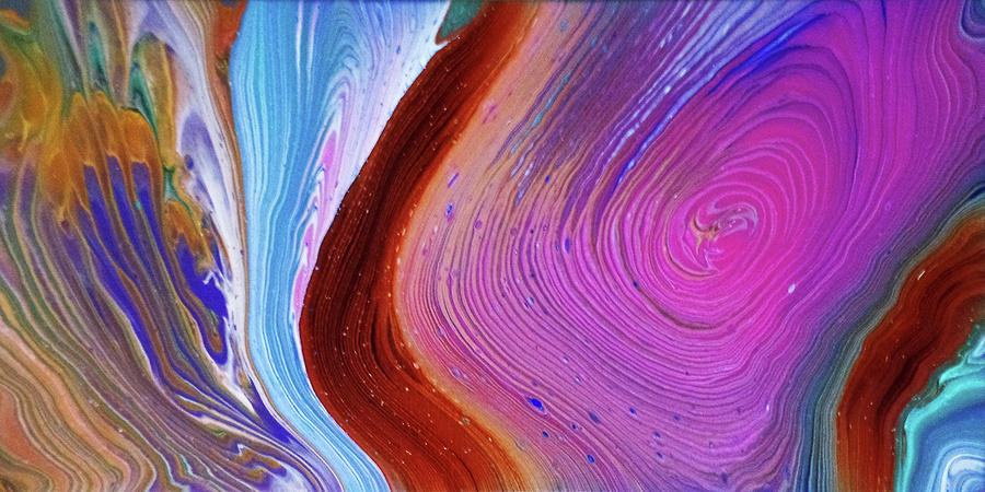 Liquid Painting - Ring Pour Pink And Brown by Art by Kar Liquid Painting - Ring Pour Pink And Brown by Art by Kar