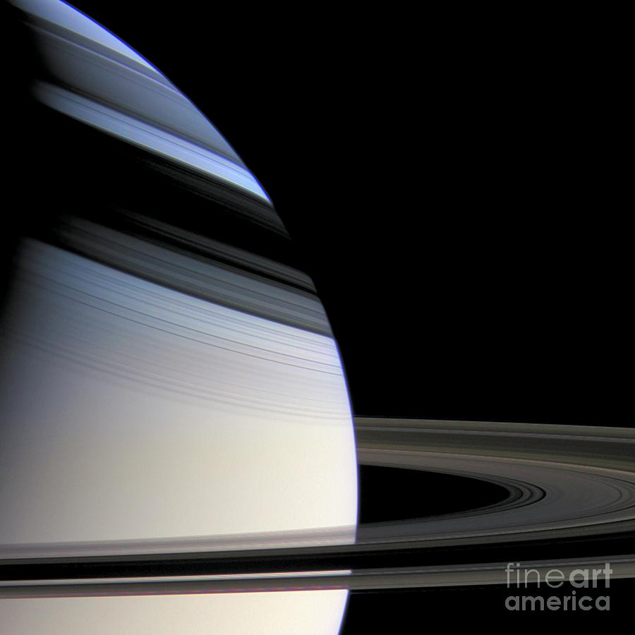 Ring Shadows On Saturn Photograph by Nasa/jpl/space Science Institute/science Photo Library