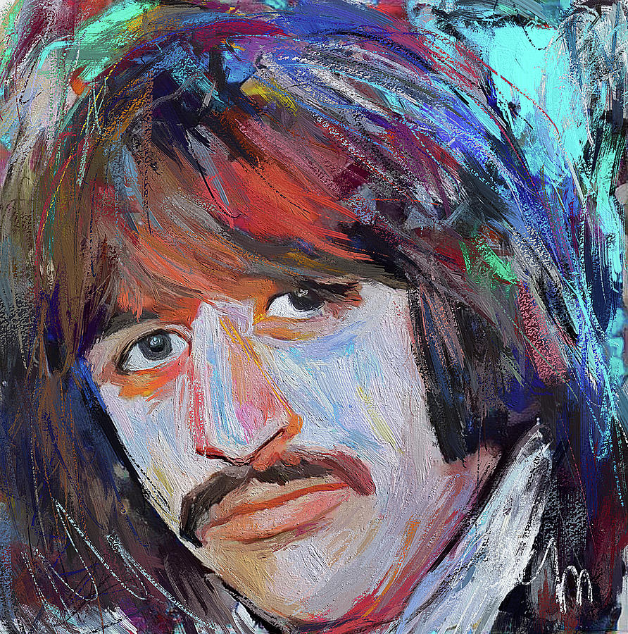 Ringo Star the Beatles Artistic Portrait Digital Art by Yury Malkov ...