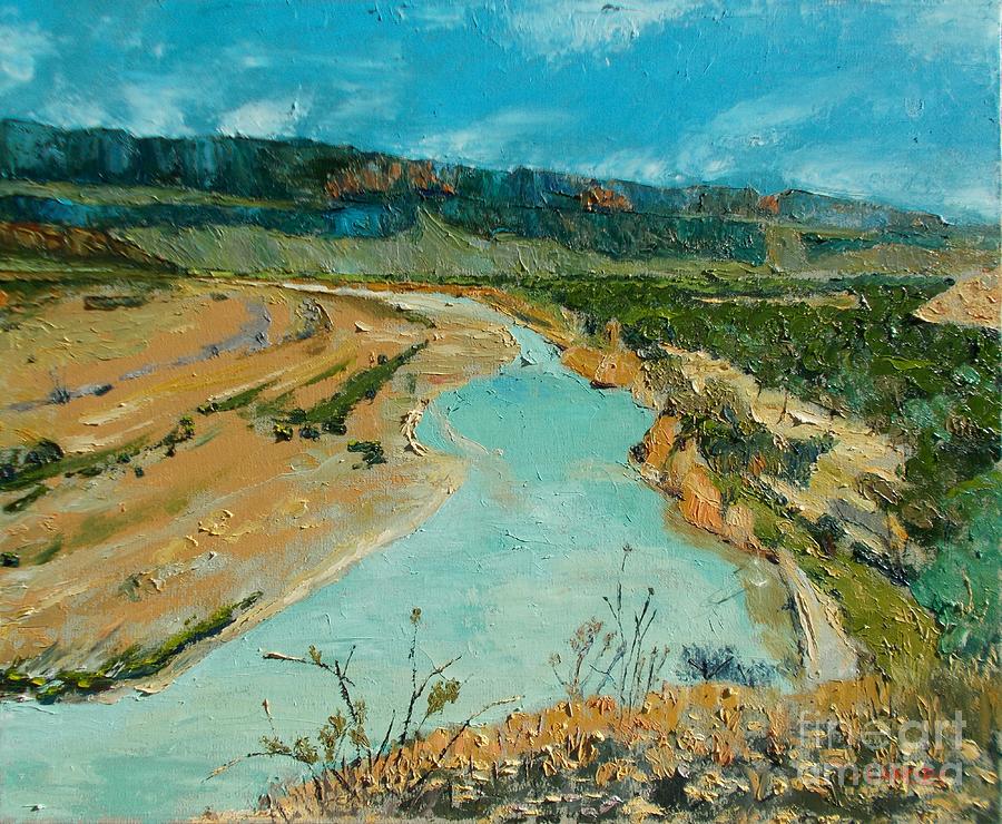 Rio Grand Crossing at Big Bend Painting by Lilibeth Andre