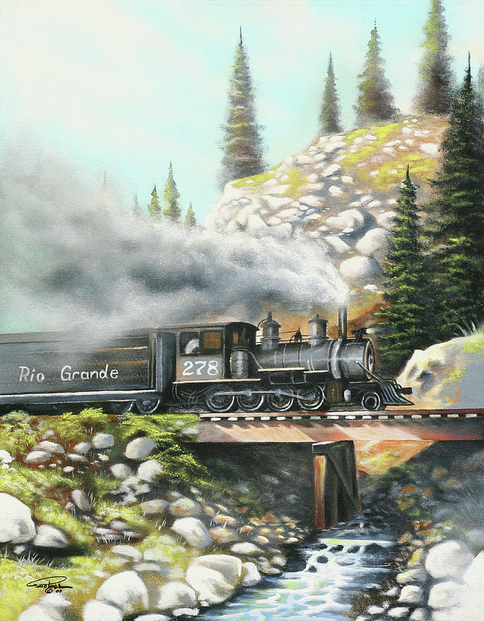 Train Painting - Rio Grande by Geno Peoples