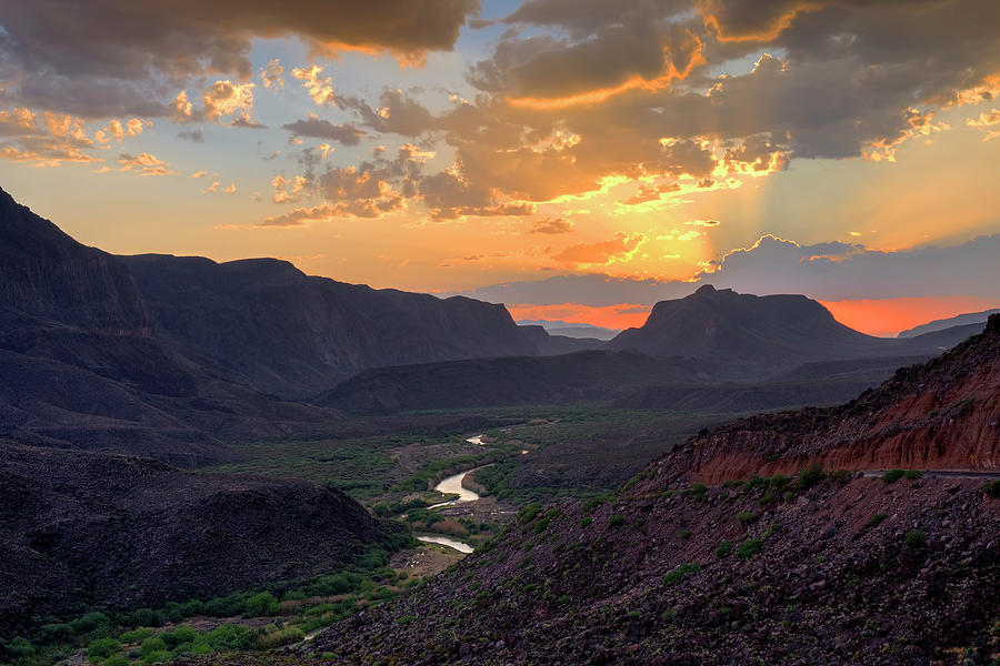 Rio Grande Sunset At Big Hill Photograph by Harriet Feagin Photography