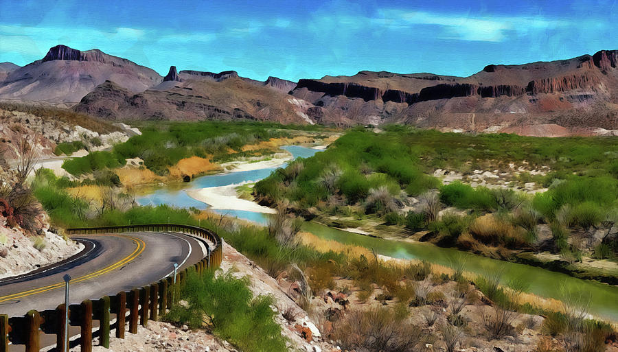 Rio Grande Valley Painting by AM FineArtPrints