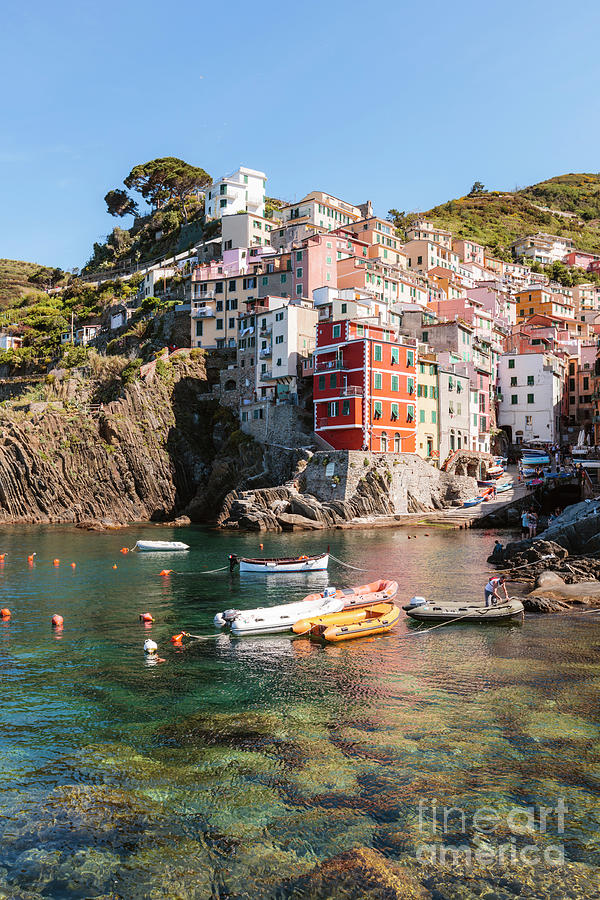 Riomaggiore harbour, Cinque Terre, Liguria, Italy Photograph by Matteo Colombo