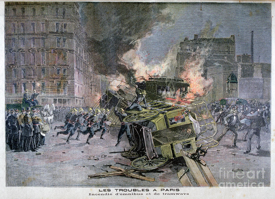 Riots In Paris, 1897. Artist Henri Meyer Drawing by Print Collector