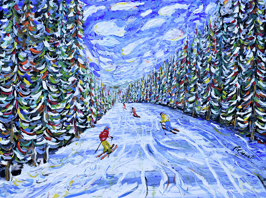 Ripsaw Beaver Creek Skiing Print Painting by Pete Caswell