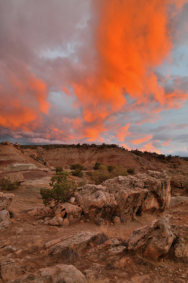 Rising Flames in the Sky above Bentonite Site Photograph by Ray Mathis