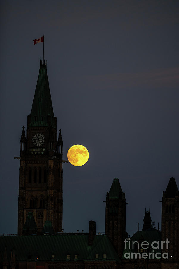 Rising Full Moon And The Peace Tower - July, 2019 Photograph