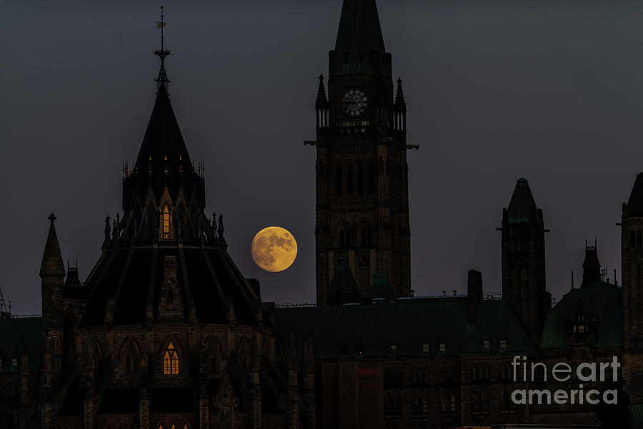 Rising Full Moon Over Parliament - July, 2019 Photograph