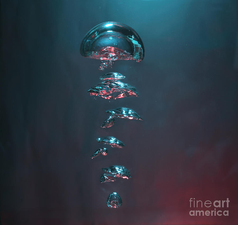 Rising Line Of Air Bubbles In Water Photograph by Stanislaw Pytel