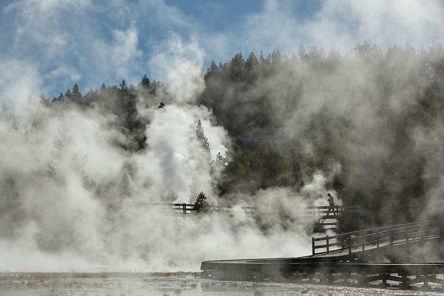 Yellowstone National Park Photograph - Rising Steam by Ann Skelton Yellowstone National Park Photograph - Rising Steam by Ann Skelton