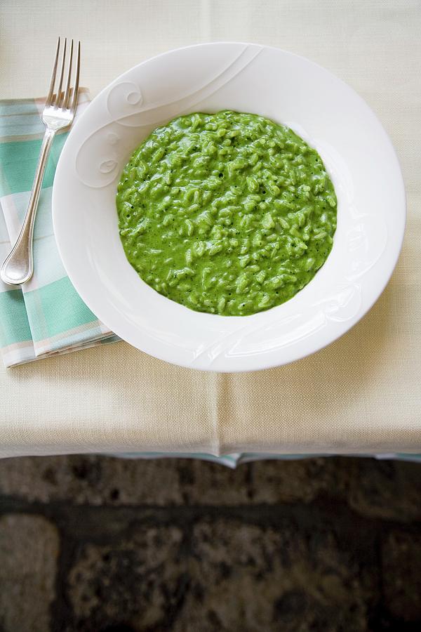 Risotto Verde stinging Nettle And Spinach Risotto, Italy Photograph by Michael Wissing