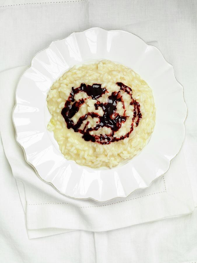 Risotto With A Chianti Reduction top View Photograph by Hugh Johnson