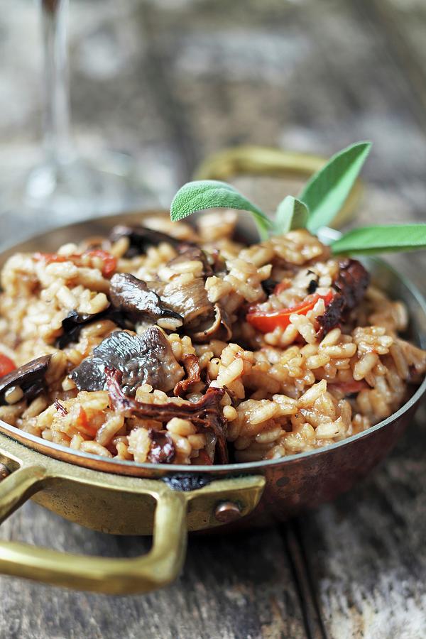 Risotto With Mushrooms And Sage Photograph by Perry Jackson