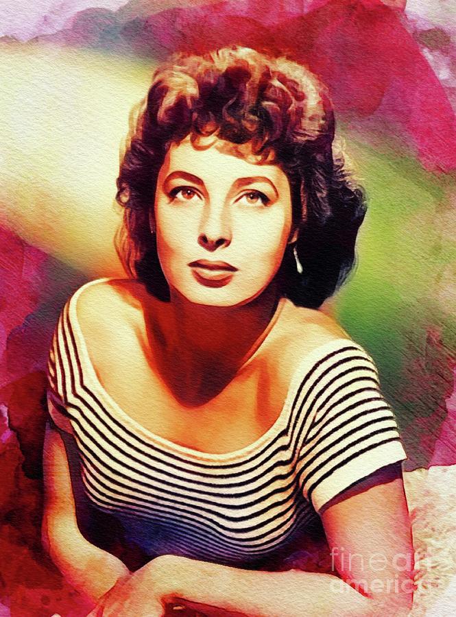 Rita Gam, Vintage Actress Painting by Esoterica Art Agency | Fine Art ...