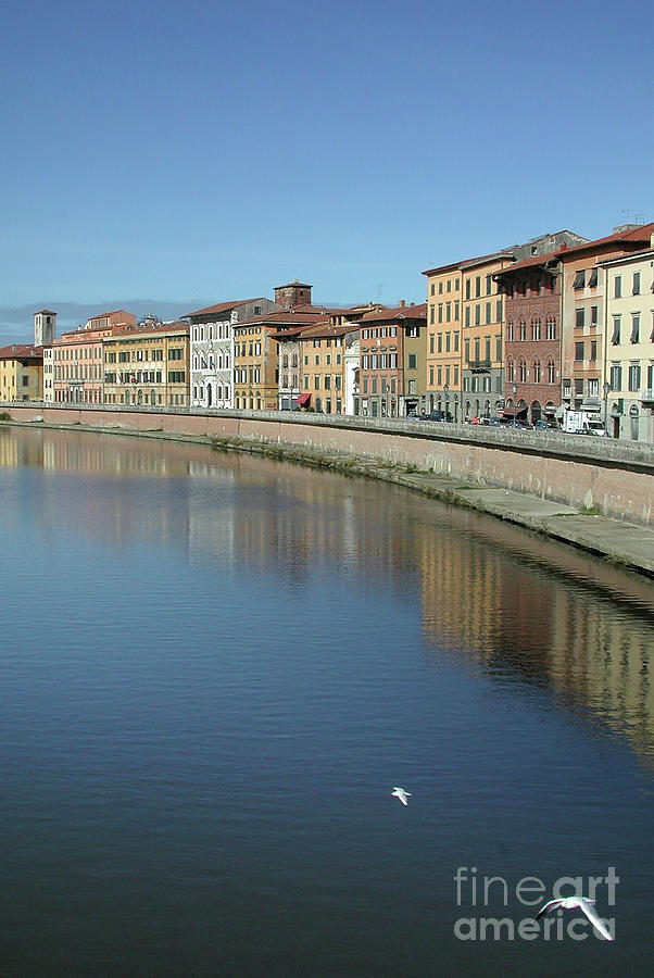 Architecture Photograph - River Arno Pisa by John Edwards