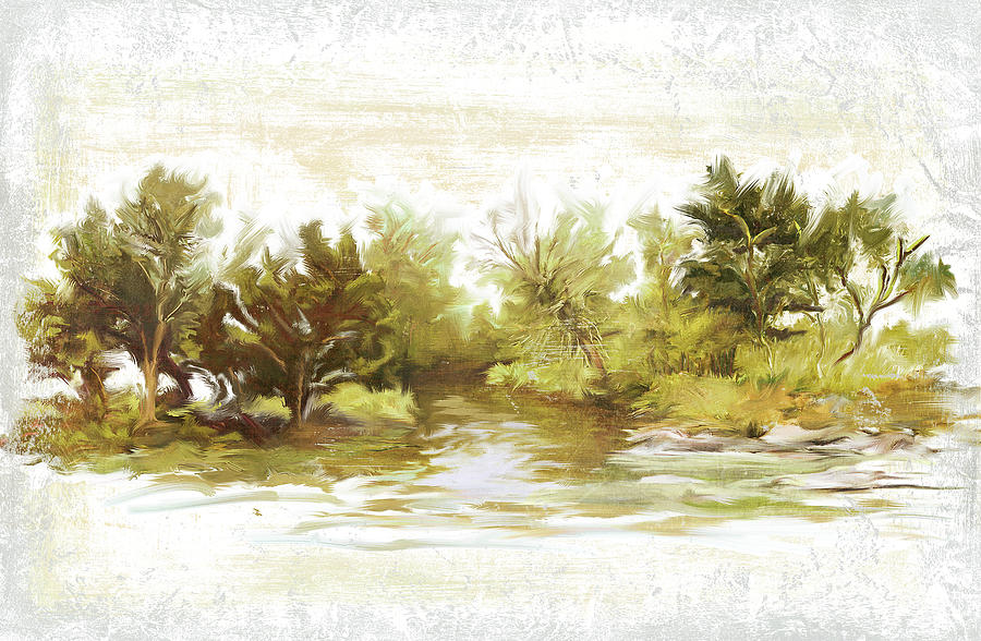 Tree Mixed Media - River Bank Bend by Art Licensing Studio