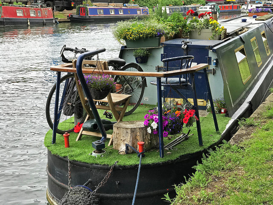 River Boat And Bicycle 2 Photograph by Gill Billington