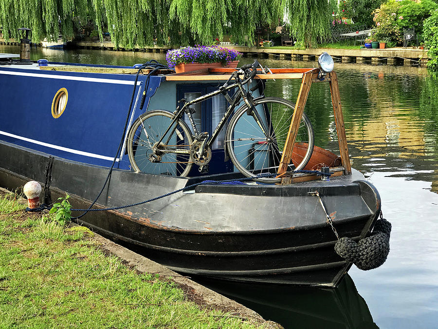 River Boat And Bicycle Photograph by Gill Billington