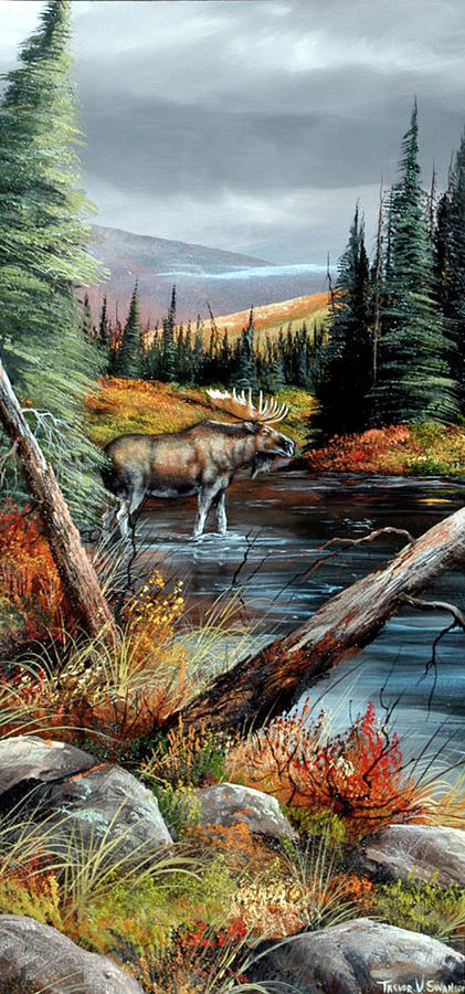 Wildlife Painting - River Crossing by Trevor V. Swanson