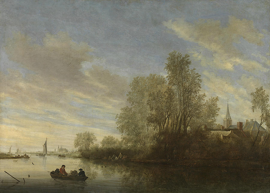 River Face at Deventer Painting by Salomon van Ruysdael