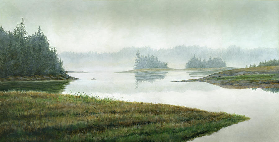 Nature Painting - River In The Rain by John Morrow