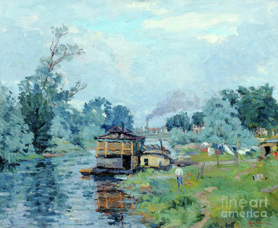 River Landscape By Jean Baptiste Armand Guillaumin Painting by Armand Guillaumin