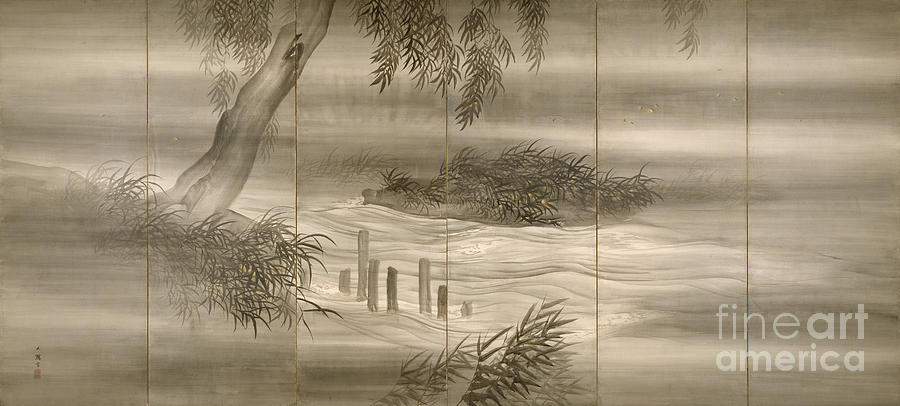 River Landscape With Fireflies, 1874 Drawing by Heritage Images