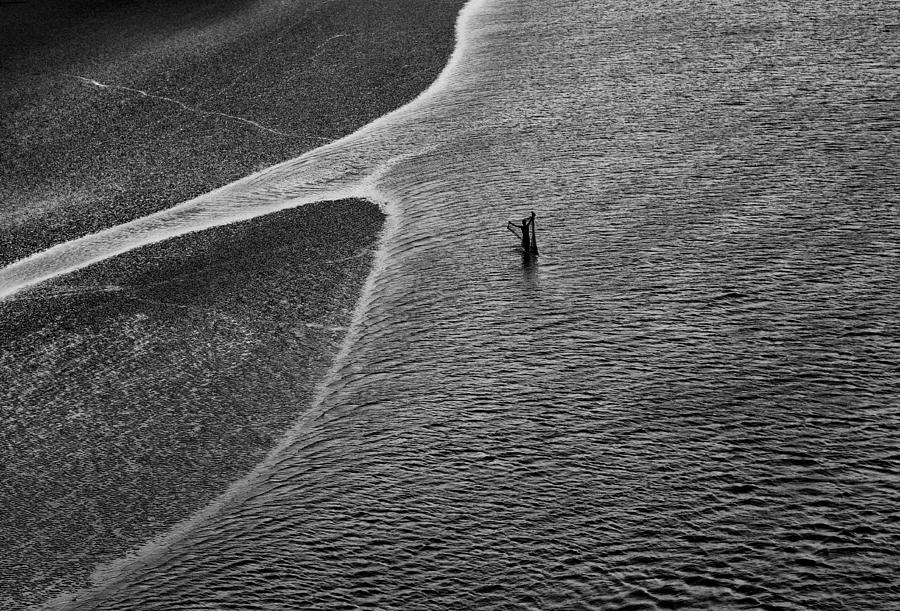 Black And White Photograph - River Line by Avishek Das
