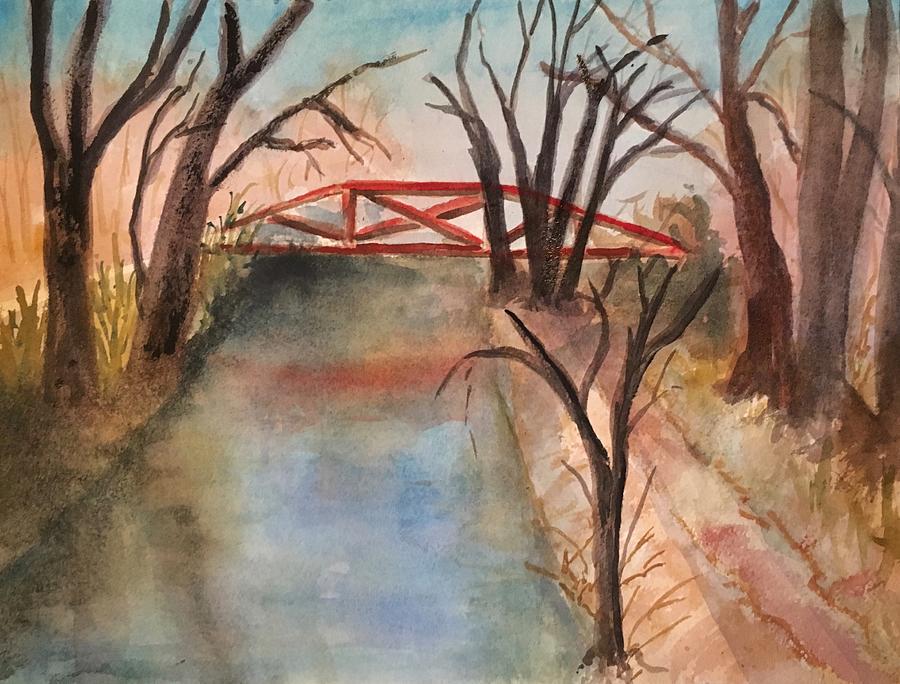 Nature Painting - River Road Canal by Marita McVeigh