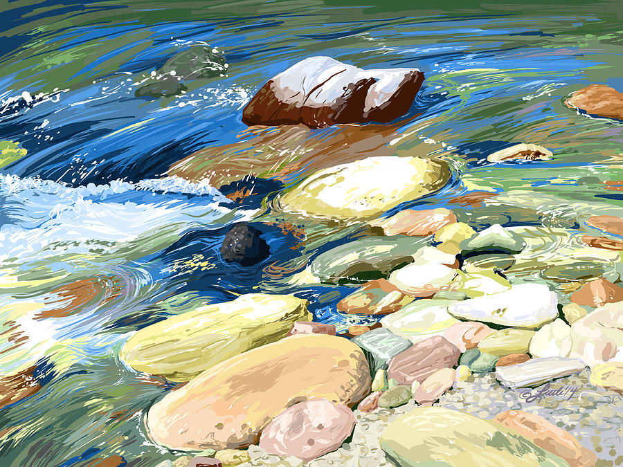 Художники 12 букв. Joshua Larock живопись. River Rock. Rock Painting.