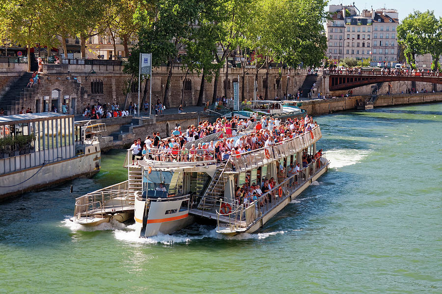 River Seine Tour Boat Photograph by Sally Weigand