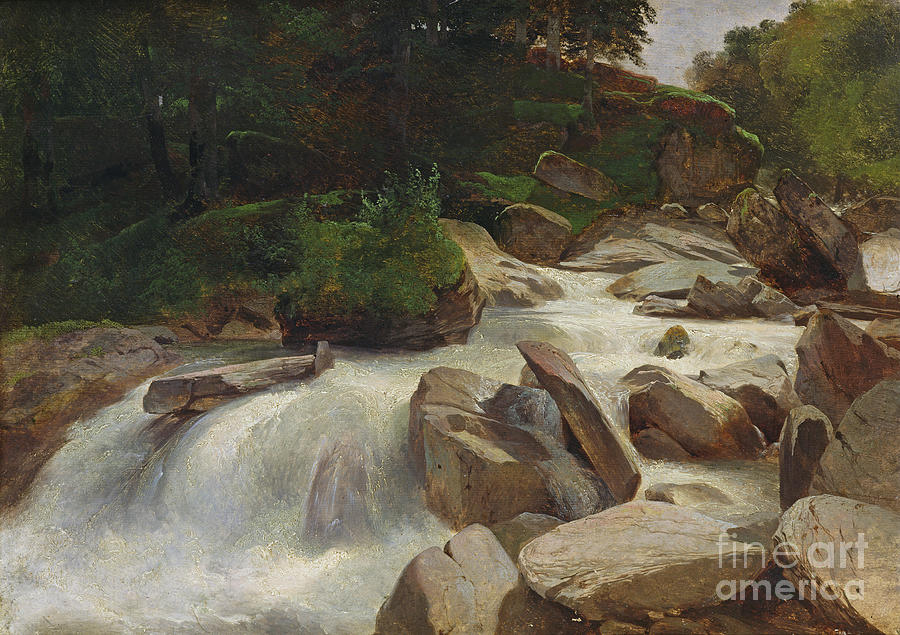 River Study, C.1846-50 Painting by Alexandre Calame
