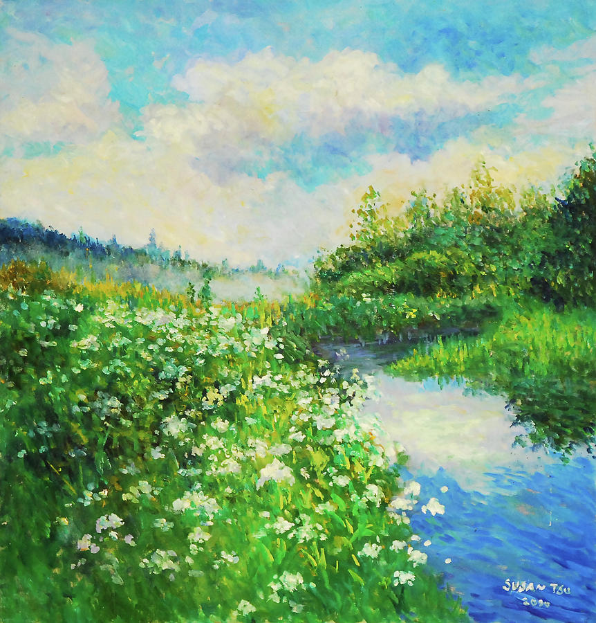 River Painting by Susan Tsu - Pixels