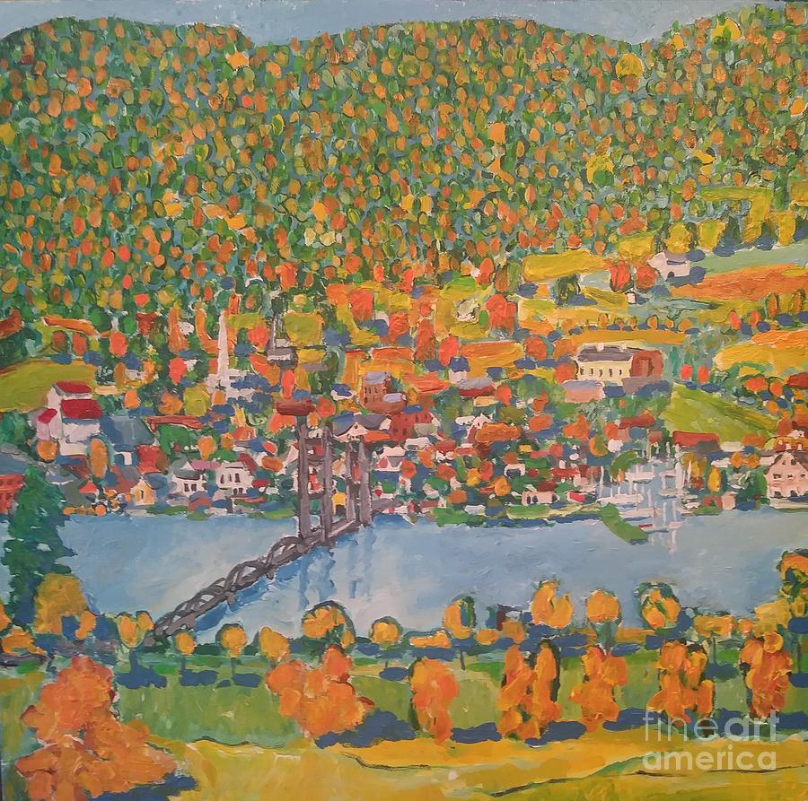 River Town Painting by Rodger Ellingson