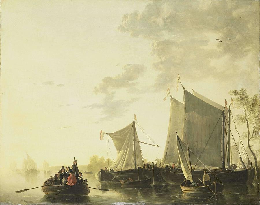 River View. Painting by Aelbert Jacobsz Cuyp -1620-1691- Albertus Brondgeest -1786-1849-