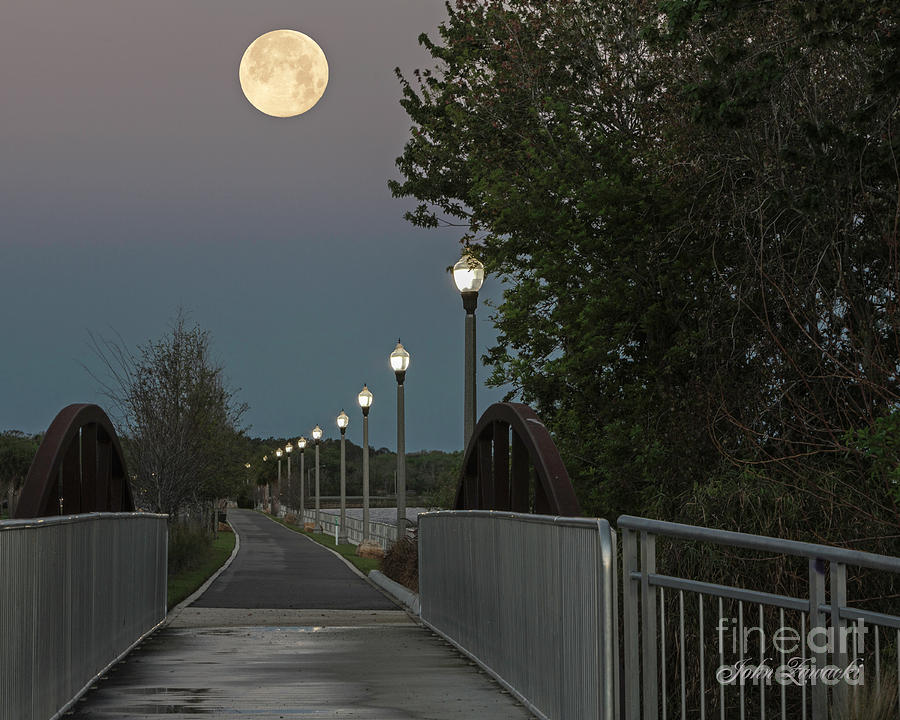 River walk Moon rise by John Zawacki River walk Moon rise by John Zawacki