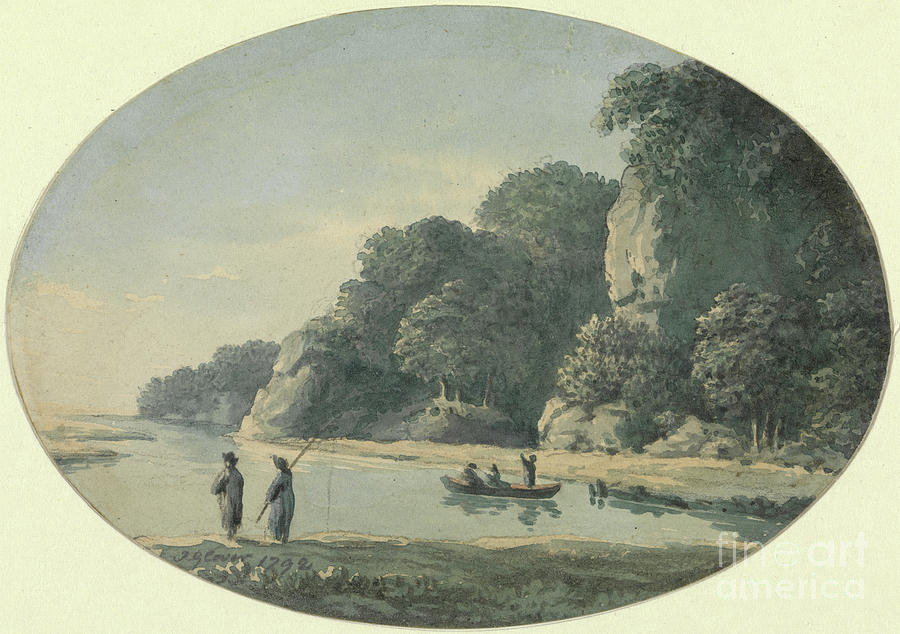 River With Fisherman, 1792 Painting by John Glover