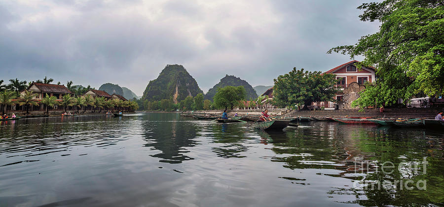 Riverboat Tour Ninh Binh Panorama Photograph by Karen Jorstad