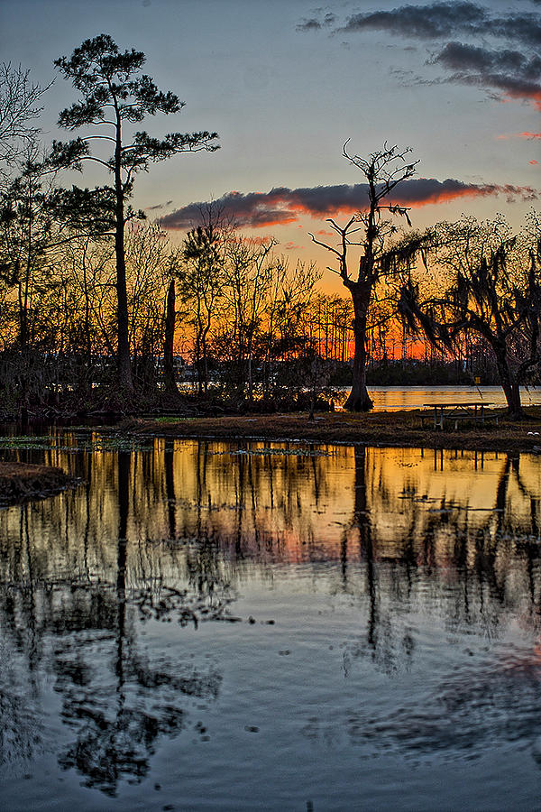 Sunset Photograph - Riverside Sunset by Tom Gresham