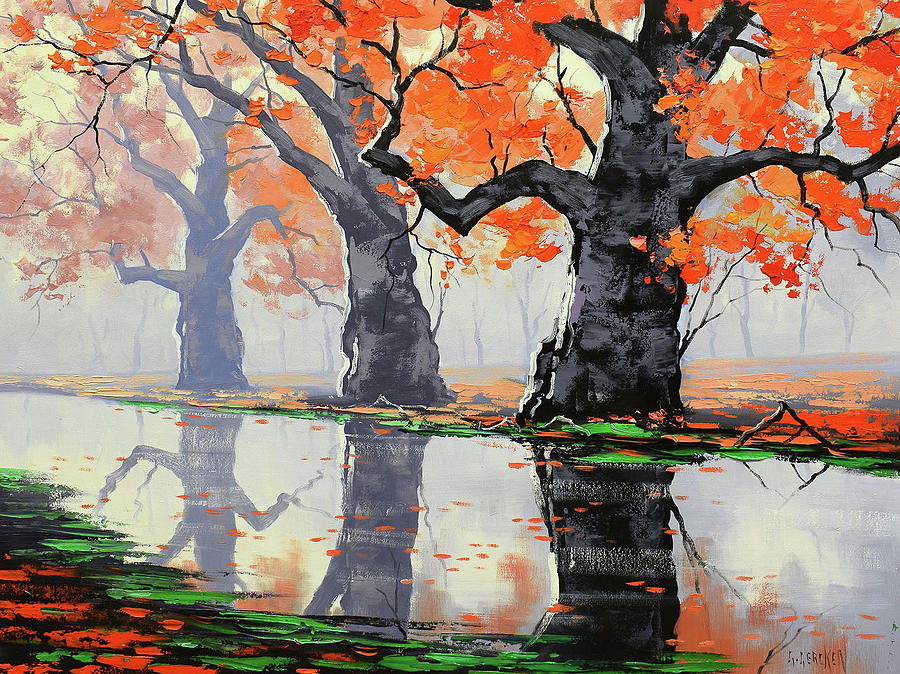 Riverside Trees Painting
