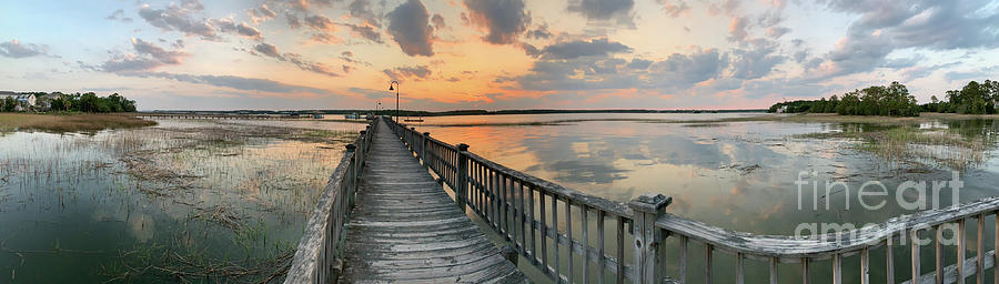 Rivertowne on the Wando - Sunset Landscape Photograph by Dale Powell