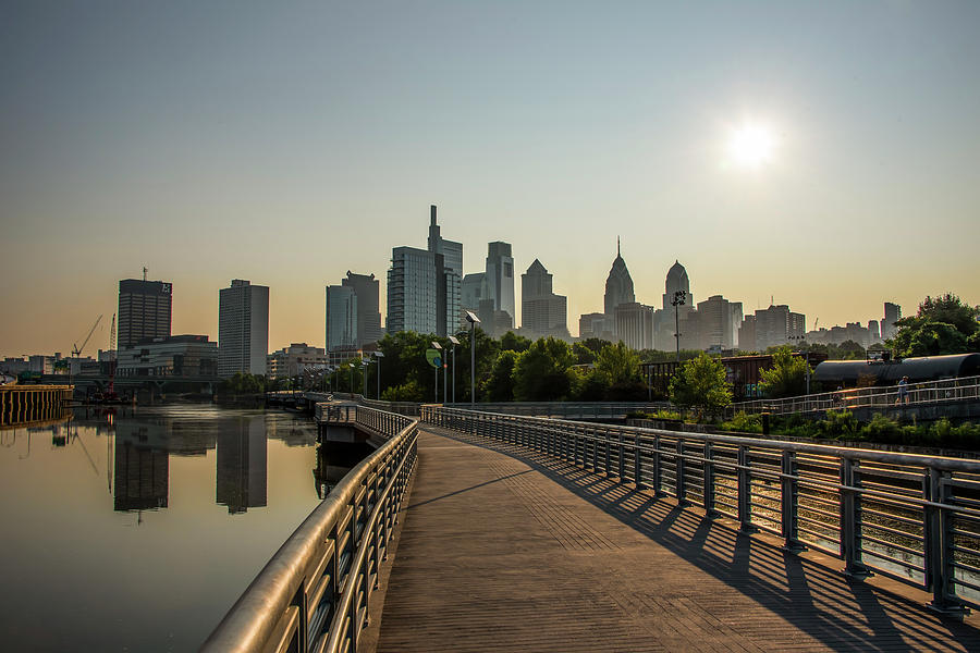 Riverwalk Philadelphia at Sunrise Photograph by Bill Cannon