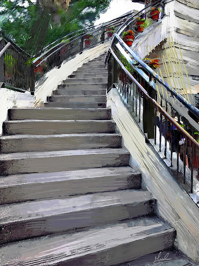 Riverwalk Stairway Photograph by GW Mireles