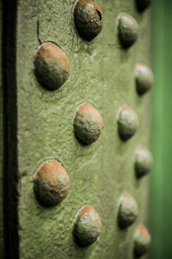 Rivets In Green-painted Metal Photograph by Ruud Pos